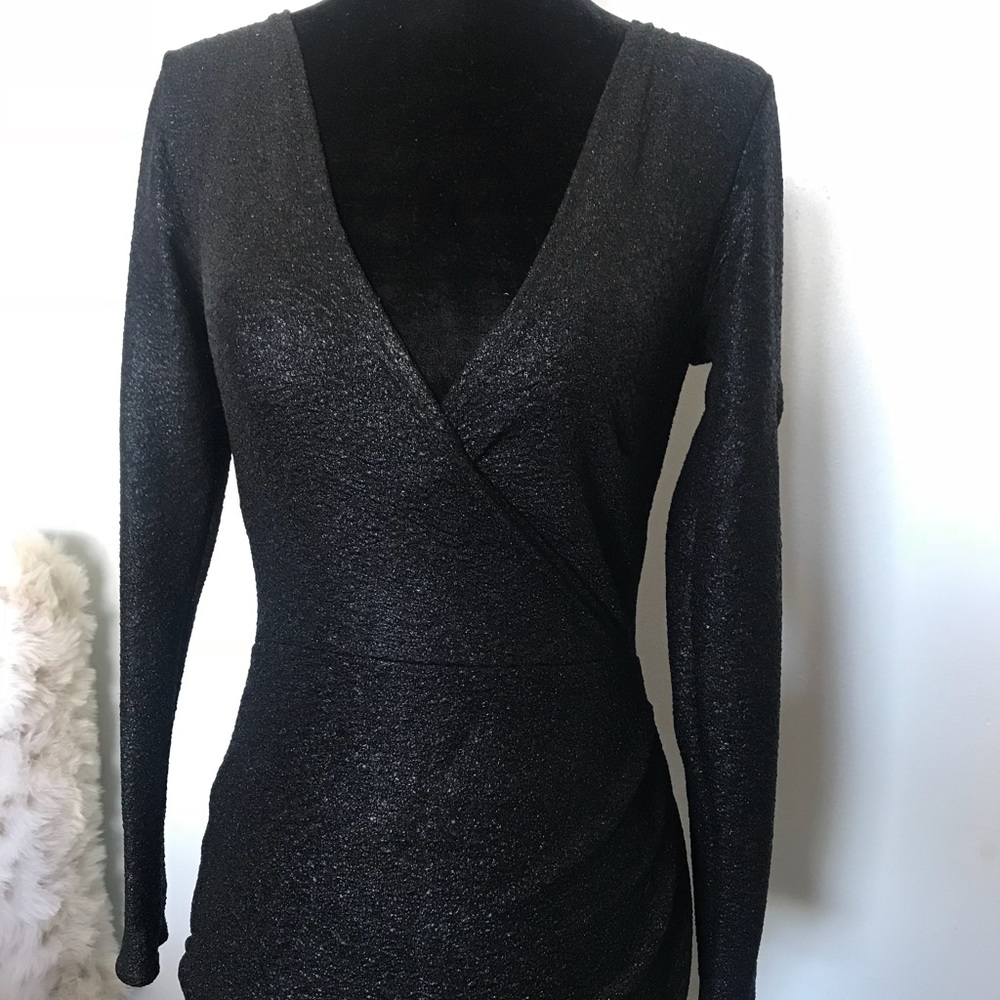 Black long sleeve sexy dress